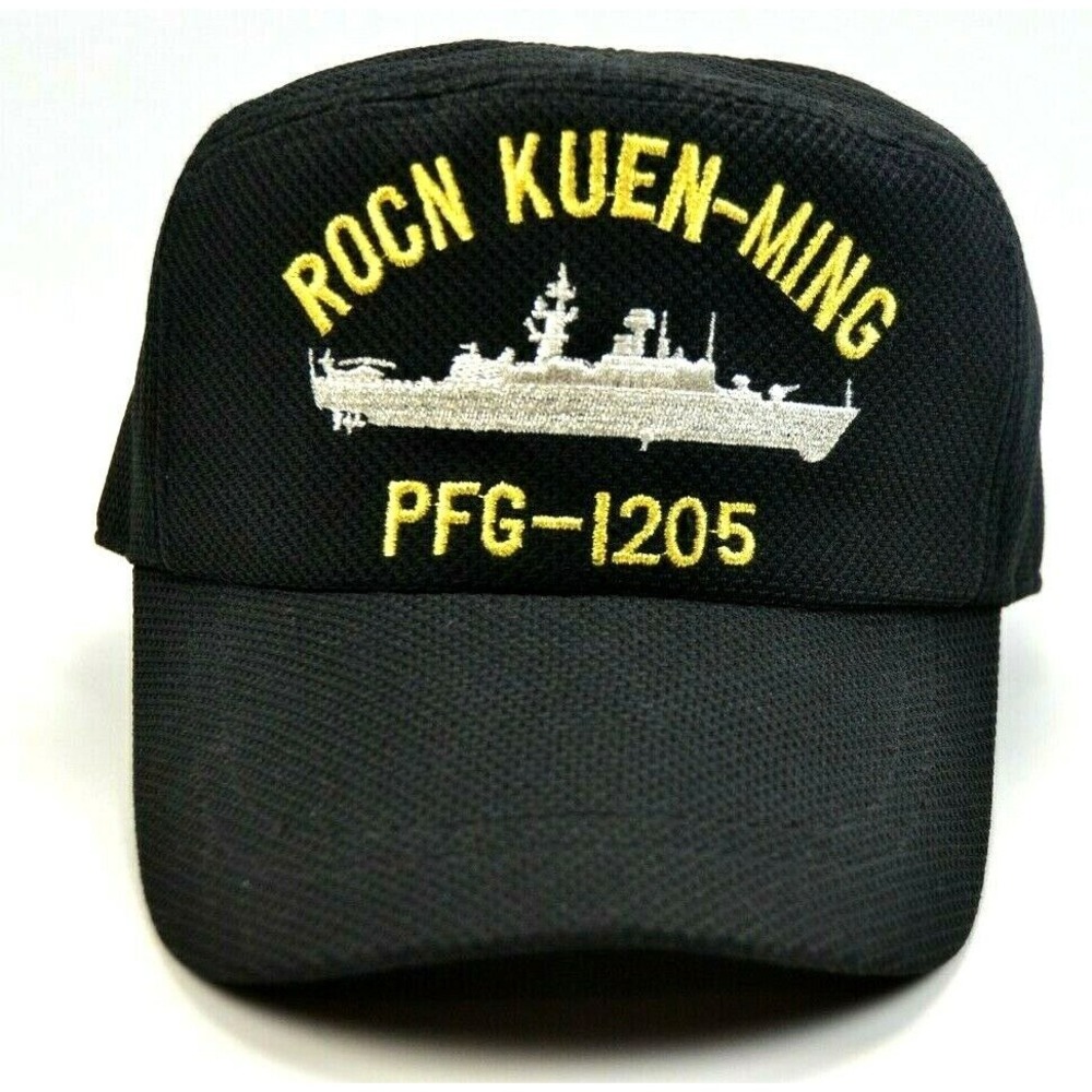 US Navy Embroidered Strapback Black Baseball Hat ‎ ROCN KUEN-MING PFG-1205